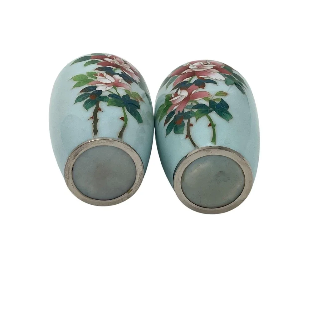 Vintage Sato Cloisonné Pair of 7